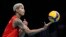 Mellisa Vargas hace el servicio durante la semifinal del EuroVolley femenino, en Bruselas, el 1 de septiembre. (John Thys/AFP)